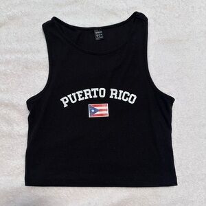 SHEIN Black Puerto Rico Crop Top